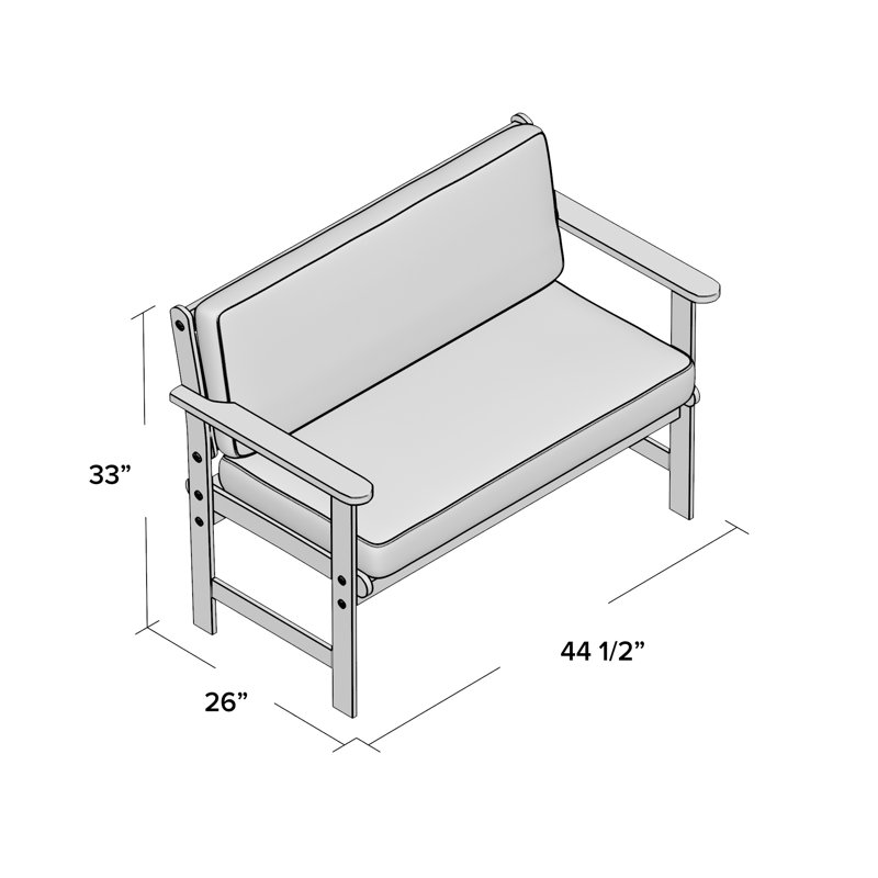 Breakwater Bay Sabbattus Wood Garden Bench with Cushions & Reviews